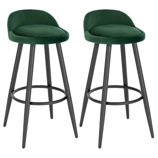 BukkitBow - Moderne Barkrukken - Set van 2 Barkrukken - Faux Leer of Fluweel - Verstelbare Voetpads - Stevig Houten Onderstel - Max Belasting 120kg
