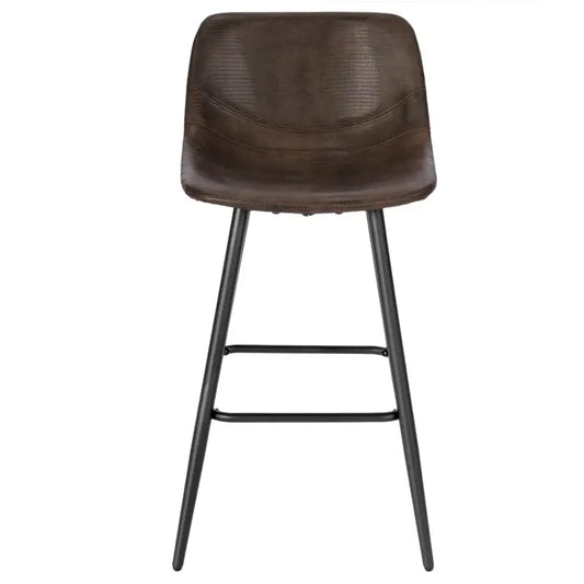 BukkitBow - Moderne Cafe / Barkrukken - Synthetisch Leer en Metaal - Verstelbare Stoelpoten - Comfortabele Kuipvormige Zitting - Zithoogte: 63CM