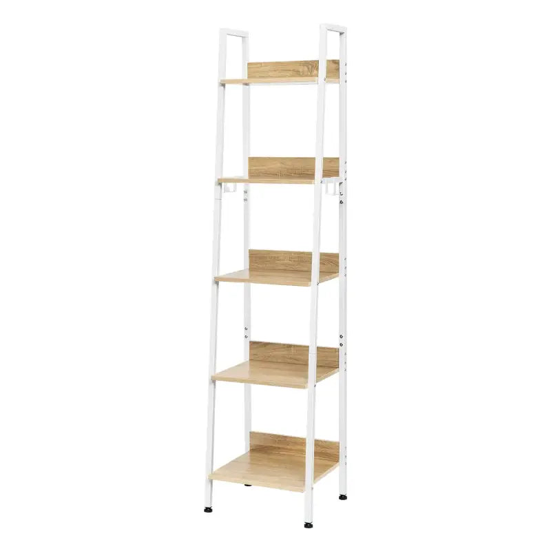 BukkitBow - Moderne Smalle Boekenkast met Metalen Frame en Hout - 4 Planken met Achterwand - Geschikt voor Decoratie in de Woonkamer - 34X40X170CM
