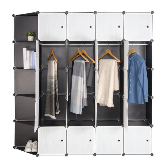 BukkitBow - Modulaire Kledingkast - 20 Kubussen (185X185X35CM)