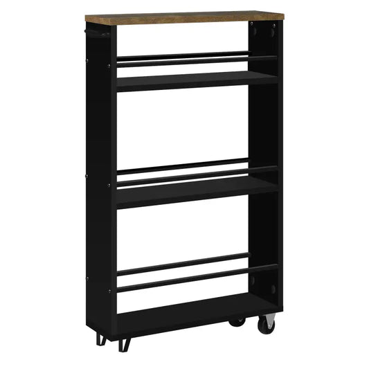 BukkitBow - Multifunctionele Trolley met 3 Open Planken - Verrijdbaar met Rembare Wielen - Ruimtebesparend Ontwerp - 47x80x13cm