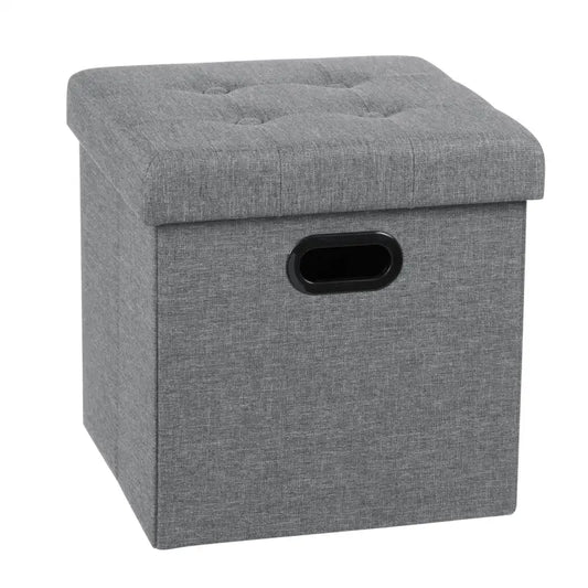 BukkitBow - Opbergpoef - Lederen / Fluwelen Poef - Comfortabel Zitmeubel - 38L Capaciteit - 37.5x37.5x38CM