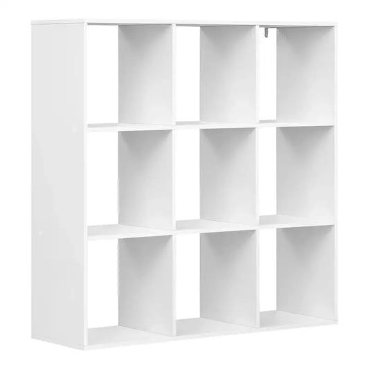 BukkitBow - Open Boekenkast met 9 Vakken - Hout/Melamine Fineer - Open Vakken - Ruimtebesparend en Stabiel - 94x93x29.5 cm