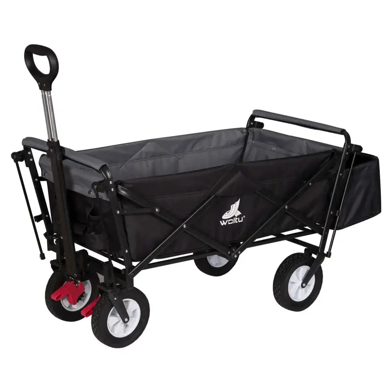 BukkitBow - Opvouwbare Bolderkar Met Dak - Inklapbare Handkar met Stalen Frame - Massief Rubberen Wielen - Tot 80 kg Belasting