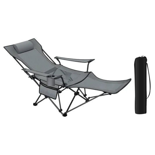 BukkitBow – Opvouwbare Campingstoel – Oxford Stof – Gepoedercoat Metaal – Mesh Stof – Verstelbare Rugleuning – Draagbaar