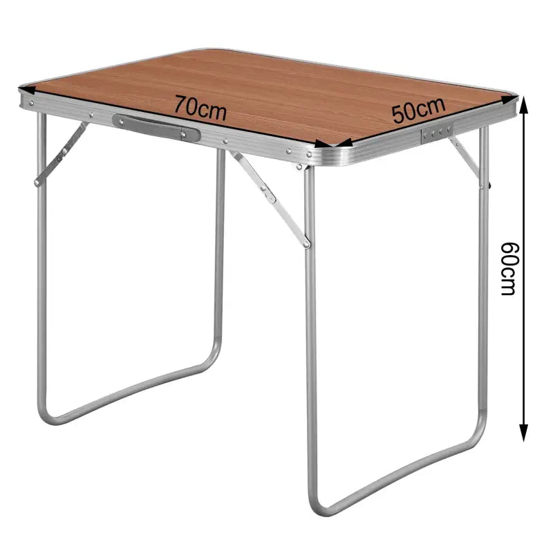 BukkitBow - Opvouwbare Campingtafel - IJzeren Buizen en Aluminiumlegering met MDF Blad - Lichtgewicht en Draagbaar - 15kg Laadvermogen - 70x60x50CM
