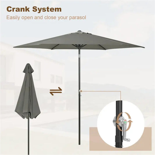 BukkitBow - Parasol - UV-Bestendig - Strandparasol - 45° Buigbaar - met Handslinger - Zeshoekig