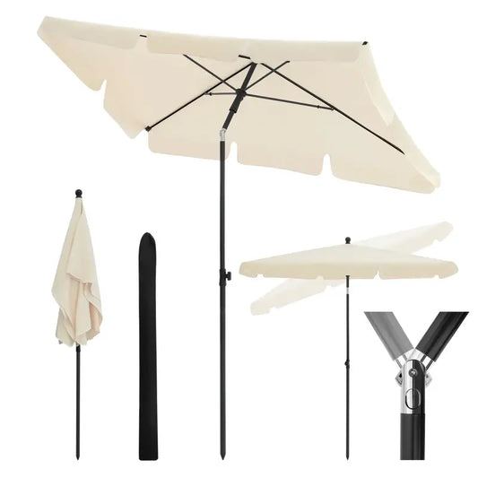 BukkitBow - Parasol - UV-Bestendig - Strandparasol - 45° Buigbaar - Waterdicht - 200x120 cm