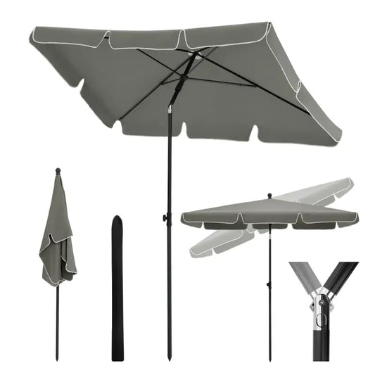 BukkitBow - Parasol - UV-Bestendig - Strandparasol - 45° Buigbaar - Waterdicht - 200x120 cm