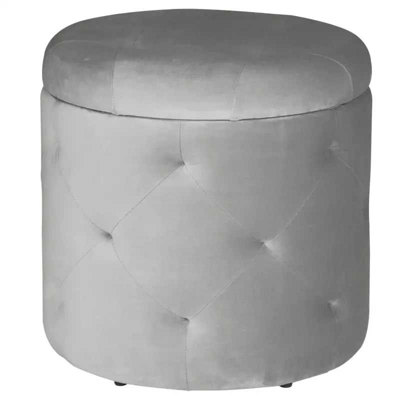 BukkitBow - Poef / Kruk met Fluweel Zitting - Comfortabele Poef - Grote Opbergruimte - Praktisch en Elegant - 39.5x40CM