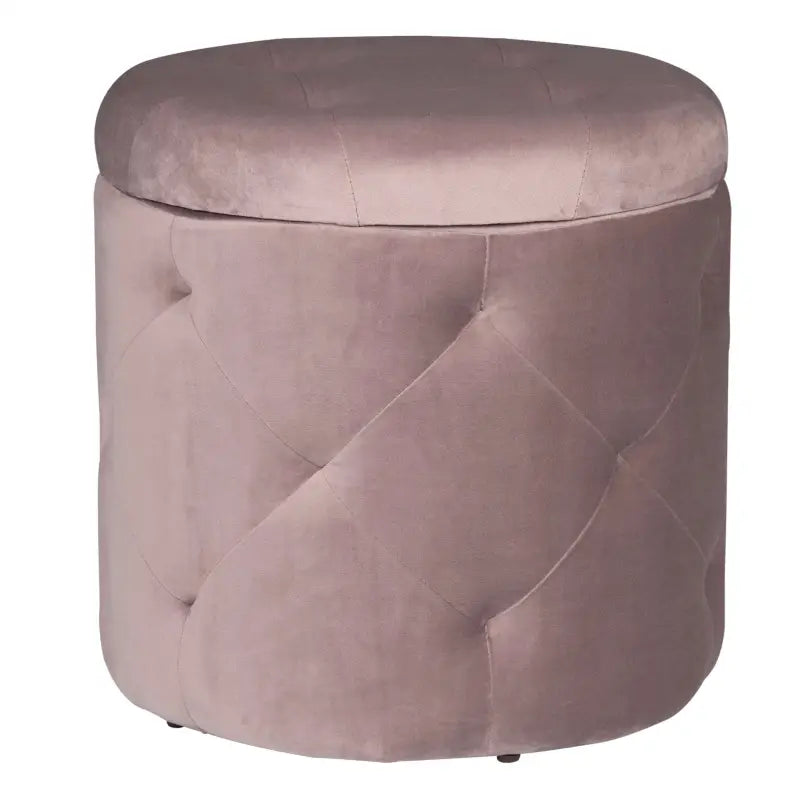 BukkitBow - Poef / Kruk met Fluweel Zitting - Comfortabele Poef - Grote Opbergruimte - Praktisch en Elegant - 39.5x40CM