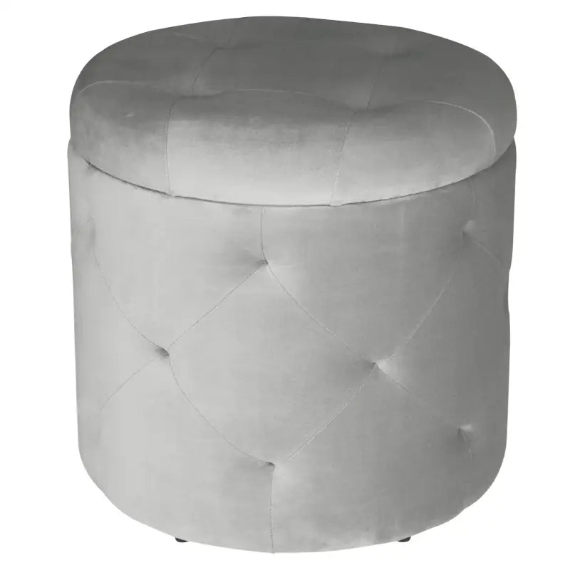 BukkitBow - Poef / Kruk met Fluweel Zitting - Comfortabele Poef - Grote Opbergruimte - Praktisch en Elegant - 39.5x40CM