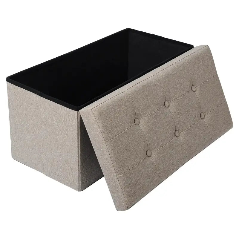 BukkitBow - Poef / Opbergbank met Grote Capaciteit - Opvouwbaar Ontwerp - Comfortabel Oppervlak - Multifunctioneel - 76x38x38CM
