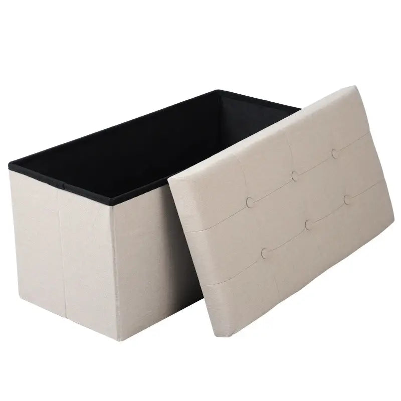 BukkitBow - Poef / Opbergbank met Grote Capaciteit - Opvouwbaar Ontwerp - Comfortabel Oppervlak - Multifunctioneel - 76x38x38CM
