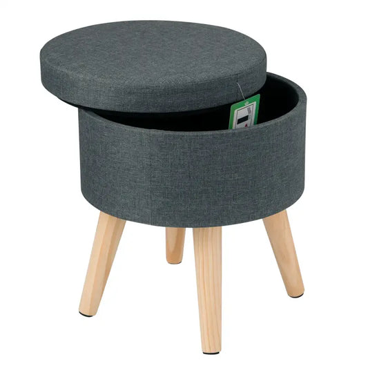 BukkitBow - Poef / Voetenbankje van Linnen of Fluweel - Sterk en Duurzaam - Comfortabele Zitting - 32CM Zitoppervlak