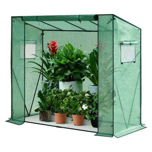 BukkitBow – Polytunnel Tuinkas – Winterproof Tunnel voor Groenten Teelt – Compacte Tuinkas met Groot Luik en 3 Bloemen Planken - 200X169X77CM