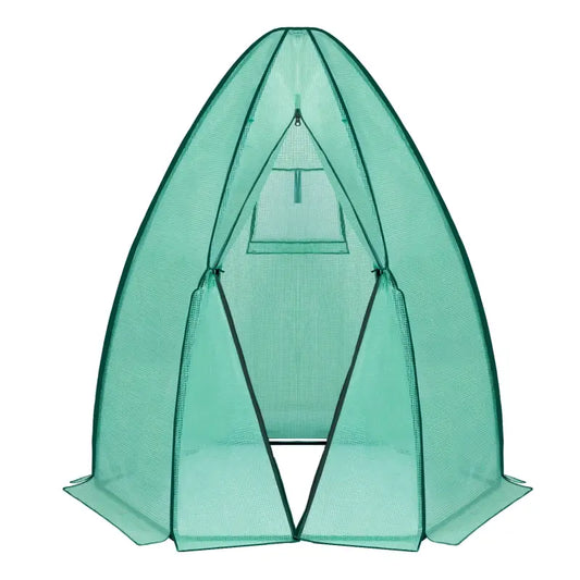 BukkitBow – Polytunnel Tuinkas – Winterproof Tunnel voor Groenten Teelt – Compacte Tuinkas met Groot Luik en Raam - 140x140x180CM