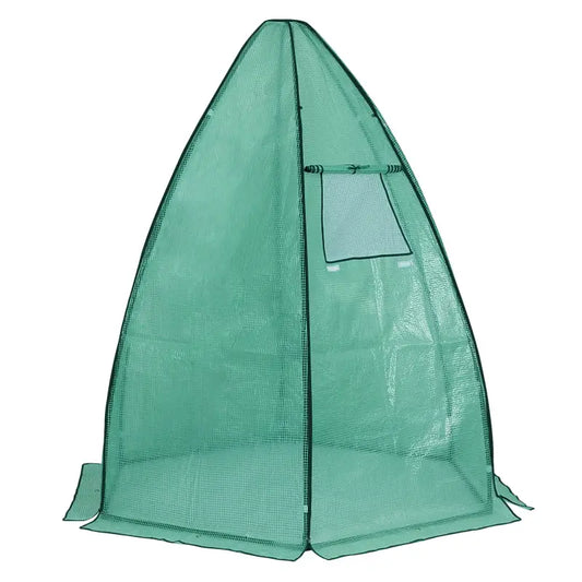 BukkitBow – Polytunnel Tuinkas – Winterproof Tunnel voor Groenten Teelt – Compacte Tuinkas met Groot Luik en Raam - 140x140x180CM