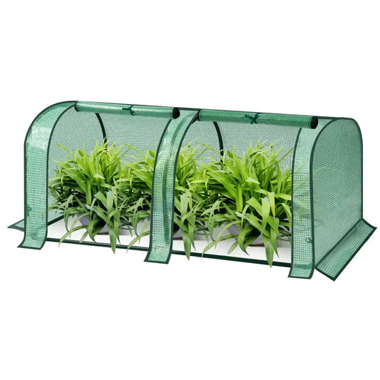 BukkitBow – Polytunnel Tuinkas – Winterproof Tunnel voor Groenten Teelt – Compacte Tuinkas met 2 Luiken - 130X60X50CM