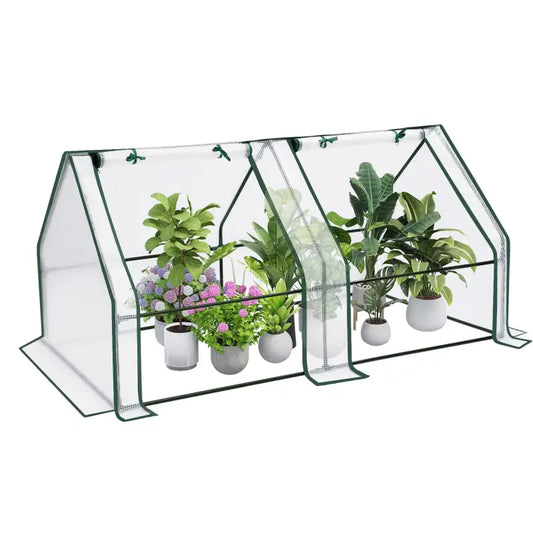 BukkitBow – Polytunnel Tuinkas – Winterproof Tunnel voor Groenten Teelt – Compacte Tuinkas met 2 Grote Luiken - 180X90X90CM
