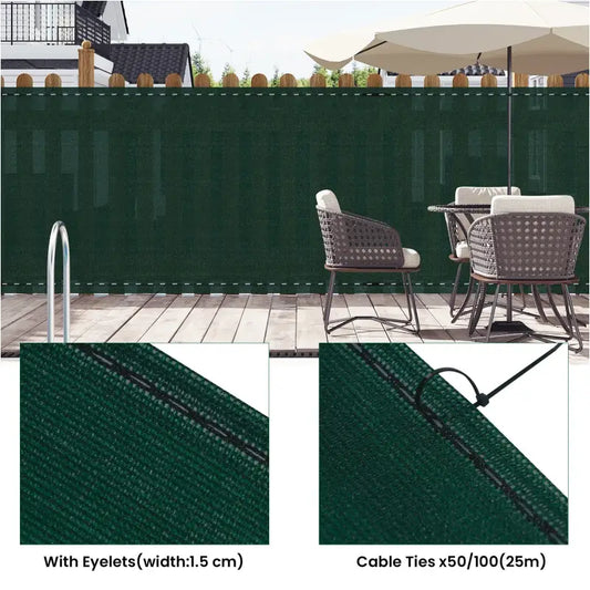 BukkitBow – Privacy Scherm – 180 g/m² Zonwering – Ademend en Waterdicht – Op Maat Knipbaar – Eenvoudige Montage