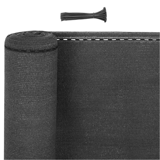 BukkitBow - Privacy Scherm Antraciet - 180g/m² - Schaduwend: 85% - Temperatuurbestendig - Inclusief 50 Kabelbinders