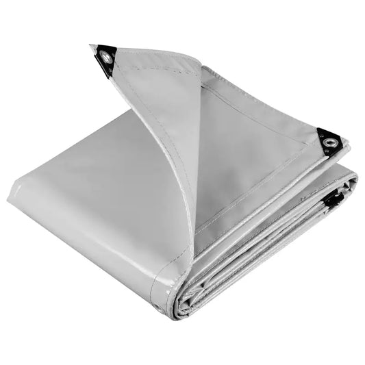 BukkitBow - PVC Zeildoek / Afdekzeil - Lichtgrijs - Weers en UV Bestendig- 500g/m² - Gegalvaniseerde Oogjes - Veelzijdige Toepassing