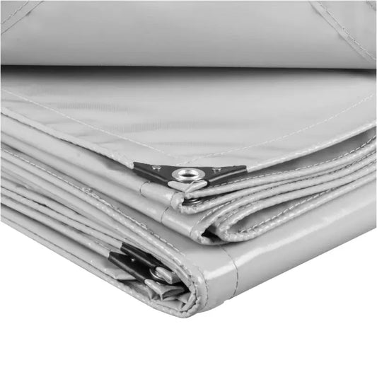 BukkitBow - PVC Zeildoek / Afdekzeil - Lichtgrijs - Weers en UV Bestendig- 500g/m² - Gegalvaniseerde Oogjes - Veelzijdige Toepassing