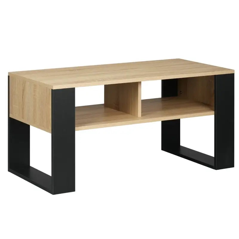 BukkitBow - Robuuste Salontafel - Licht of Donker Hout met Ruime Opslag - Modern Design