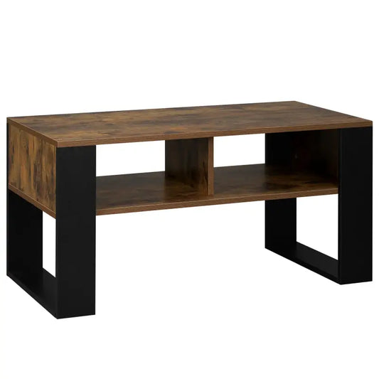 BukkitBow - Robuuste Salontafel - Licht of Donker Hout met Ruime Opslag - Modern Design
