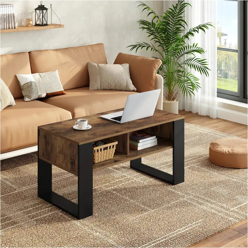 BukkitBow - Robuuste Salontafel - Licht of Donker Hout met Ruime Opslag - Modern Design