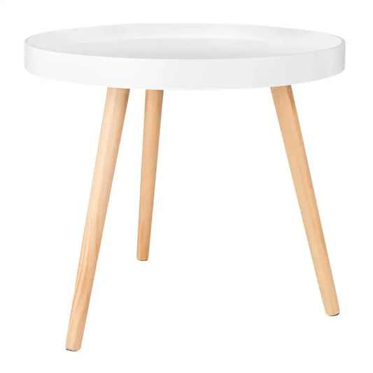 BukkitBow - Ronde Salontafel - Stabiele Driehoek Structuur - Verhoogde Rand - 50CM Doorsnede