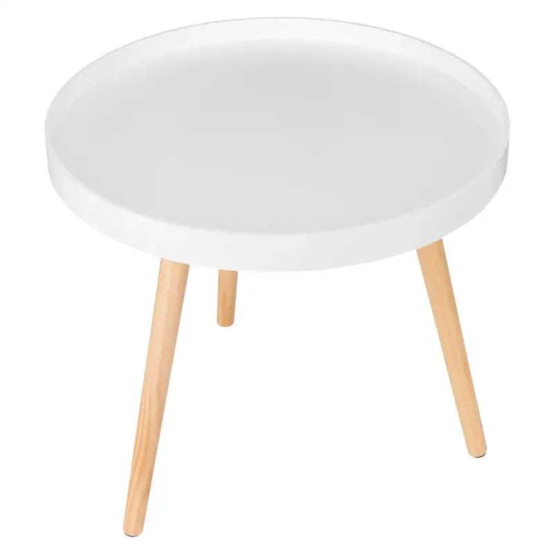 BukkitBow - Ronde Salontafel - Stabiele Driehoek Structuur - Verhoogde Rand - 50CM Doorsnede