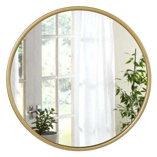 BukkitBow - Ronde Spiegel - MDF met Metaal en Glas - Beschikbaar in 40x40/50x50/60x60cm - Heldere Weergave - Elegante Muurdecoratie