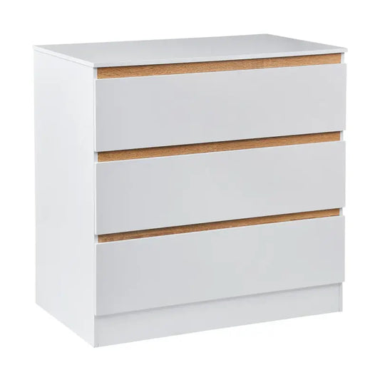 BukkitBow - Ruime Commode met 3 Laden - E1 Spaanplaat Melamine - Duurzaam en Veilig Ontwerp - 80x48x78cm