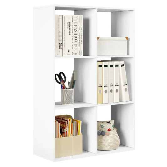 BukkitBow - Ruimtebesparende Boekenkast - 6 Kubusvakken - Multifunctioneel - Stabiel Ontwerp - 71x106x29cm