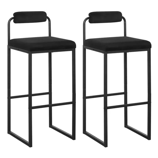 BukkitBow - Set Barkrukken Fluweel - Staal Buizen Frame - Ergonomisch met Voetensteun - 120kg Draagvermogen - Zithoogte: 75CM