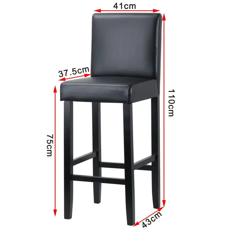 BukkitBow - Set Barkrukken - Kunstleer en Schuim met Houten Poten - Ergonomisch met Rugleuning - 120kg Draagvermogen