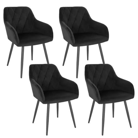 BukkitBow - Set Eetkamerstoelen - Ergonomisch Ontwerp - Gewatteerde Seat - Stabiel en Multifunctioneel - Zithoogte: 46.5cm