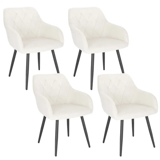 BukkitBow - Set Eetkamerstoelen - Ergonomisch Ontwerp - Gewatteerde Seat - Stabiel en Multifunctioneel - Zithoogte: 46.5cm