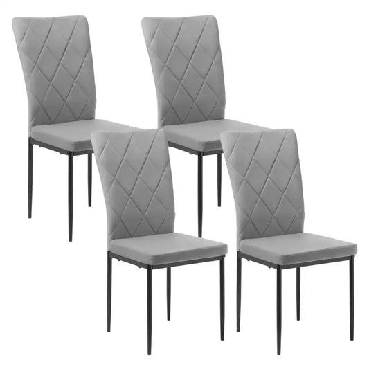 BukkitBow - Set Eetkamerstoelen - Lederen/Fluwelen Stoelen - Sterk Metalen Frame - Geschikt voor Diverse Interieurstijlen - Zithoogte: 46CM