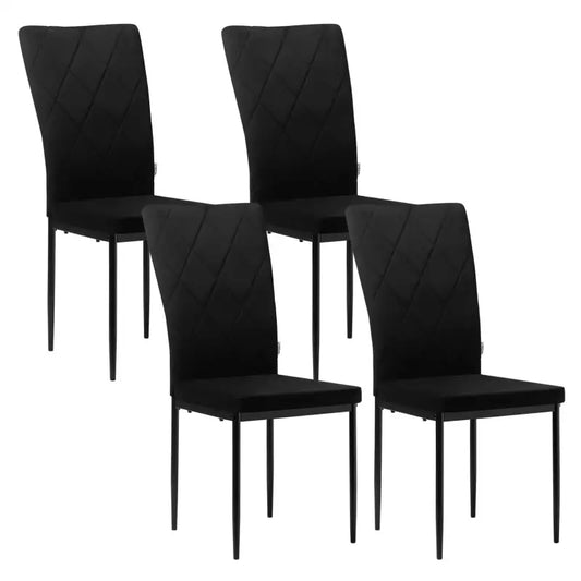BukkitBow - Set Eetkamerstoelen - Lederen/Fluwelen Stoelen - Sterk Metalen Frame - Geschikt voor Diverse Interieurstijlen - Zithoogte: 46CM