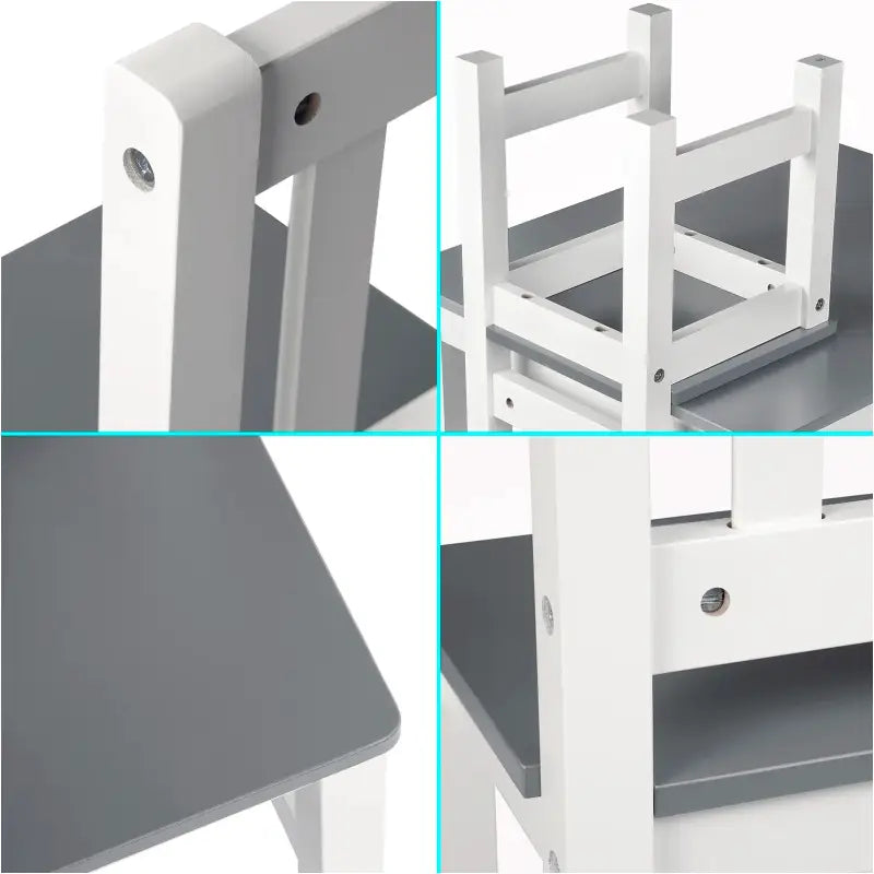 BukkitBow - Set Kindertafel met Stoelen - Veilig en Compact Design - Tafel: 60x50x48cm