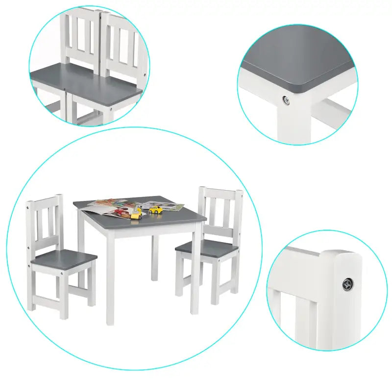 BukkitBow - Set Kindertafel met Stoelen - Veilig en Compact Design - Tafel: 60x50x48cm