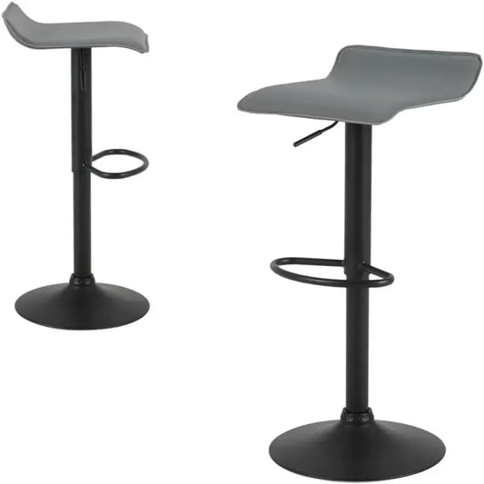 BukkitBow - Set van 2 Barkrukken - Metaal en Synthetisch Leer - Verstelbare in Hoogte en Draaibaar - 100KG Laadvermogen - Zithoogte: 56-78CM