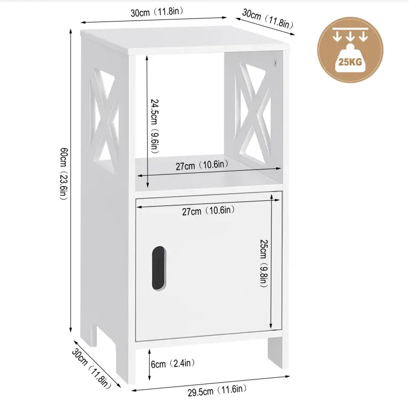BukkitBow - Set van 2 Compacte Nachtkastjes - Hoogwaardige MDF - Ruime Opslag - 30x60x30cm