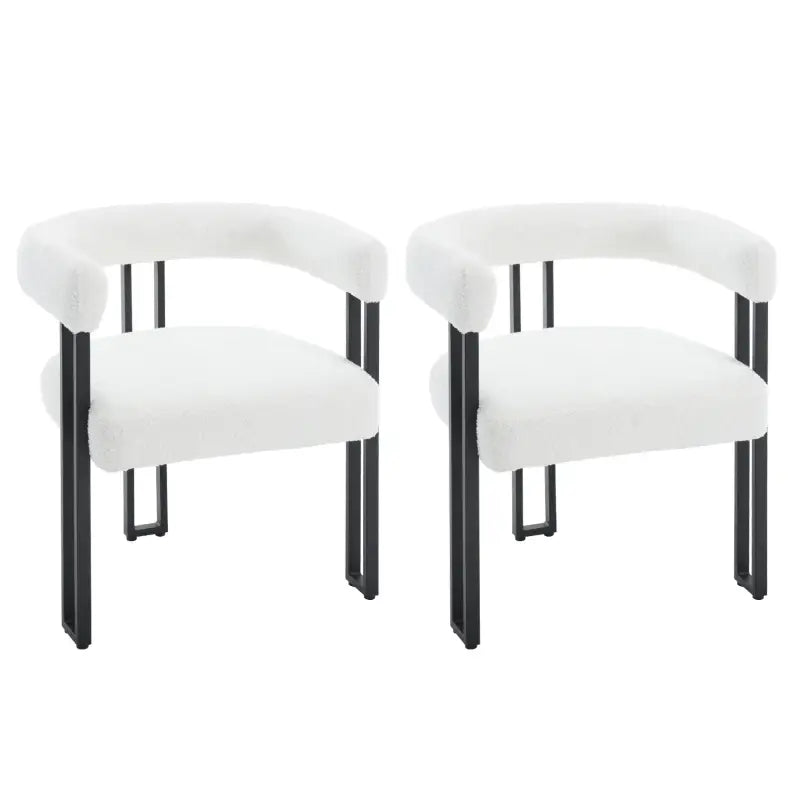 BukkitBow - Set van 2 Eetkamerstoelen - Chenille Stof - Metalen Poten - Comfortabel en Ergonomisch Design