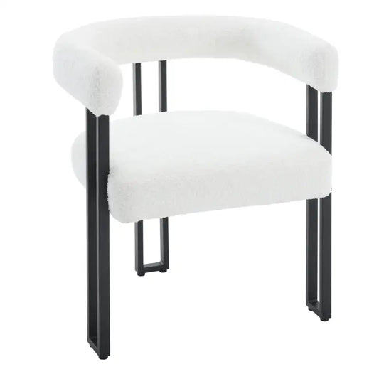 BukkitBow - Set van 2 Eetkamerstoelen - Chenille Stof - Metalen Poten - Comfortabel en Ergonomisch Design