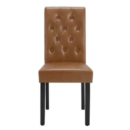 BukkitBow - Set van 2 Kunstleren Eetkamerstoelen - met Massief Houten Poten - Robuust en Ergonomisch - Zithoogte: 48.5CM