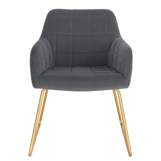 BukkitBow - Set van 4 Eetkamerstoelen van Fluweel - met Gouden Metalen Onderstel - Stijlvol en Comfortabel - Zithoogte: 48.5CM